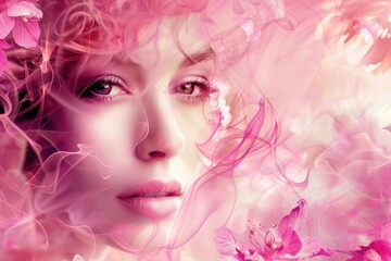 Elegant soft pink abstract wallpaper with a soft shine, ideal for beauty and floral interiors..