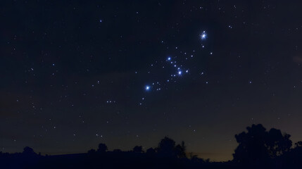 The constellation of Aries shining bright in the night sky.