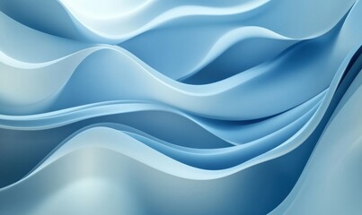 Obraz premium Blue wavy abstract background with gentle curves and smooth transitions.