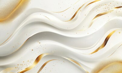 Obraz premium Luxury gold banner. Elegant white background with golden lines and waves for design