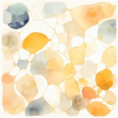 watercolor illustration, light violet and blue, organic forms and shapes,  playful shapes