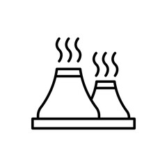 Factory smoke outline icons, minimalist vector illustration ,simple transparent graphic element .Isolated on white background