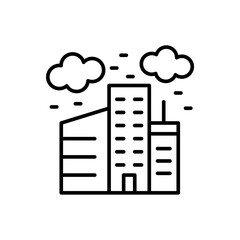 Air pollution outline icons, minimalist vector illustration ,simple transparent graphic element .Isolated on white background