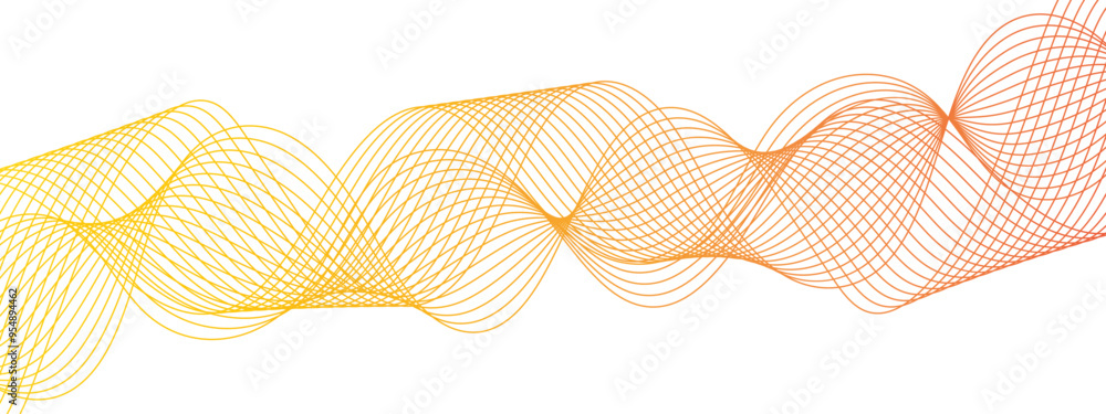 Aufkleber Abstract colorful modern stream wave line transparent background. Curved wavy lines tech futuristic motion background. Vector Illustration of the pattern of lines