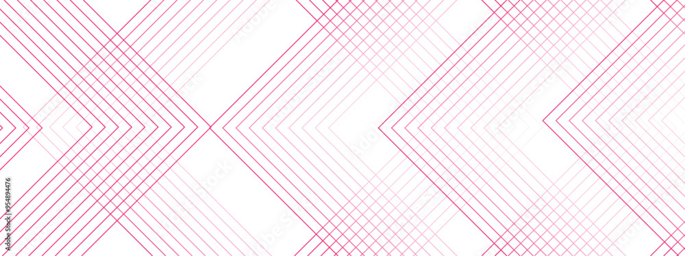 Poster White and blue modern minimalistic geometric pattern background with tech lines. Architecture concept with digital geometric connection pink lines. blueprint background& bright lines.