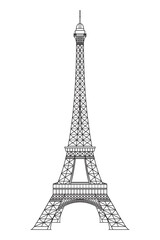 Eiffel tower Paris France drawing in vector