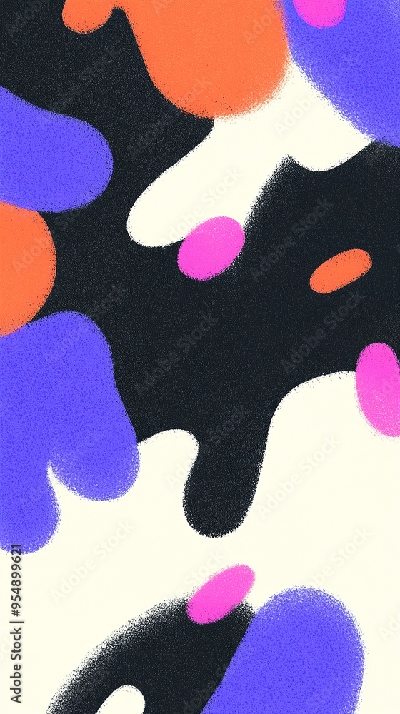 Poster vibrant abstract painting showcasing a dynamic gradient of colors perfect for mobile backgrounds and