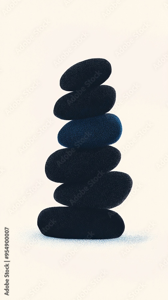 Aufkleber a serene arrangement of stacked stones creating a calming gradient perfect for mobile backgrounds an