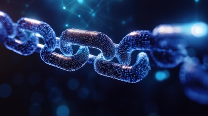 Futuristic Blockchain Network Connecting Blocks