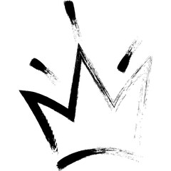 King Crown Sketches. Graffiti Grunge Paint Crown Icon. Vector Illustration