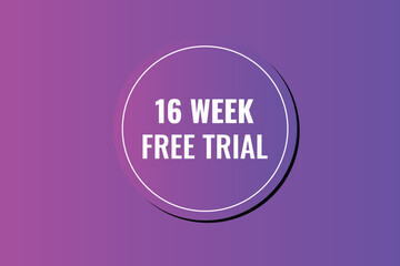 16 week free trial banner design. 16 weeks free banner background
