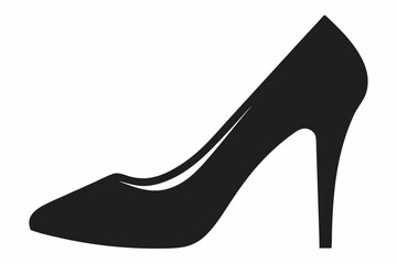 shoe high heel vector silhouette, woman high heel icon