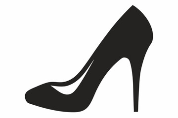shoe high heel vector silhouette, woman high heel icon