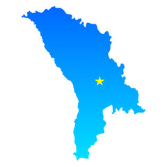 Map of Moldova with its capital Chișinău in professional blue style