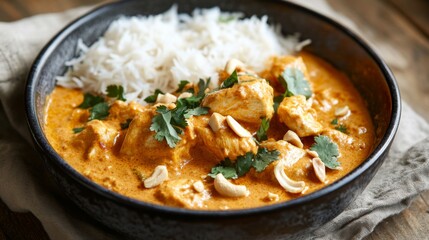 A flavorful bowl of chana masala, spiced chickpea curry cooked with tomatoes, onions, and a blend of Indian spices, served with fluffy rice