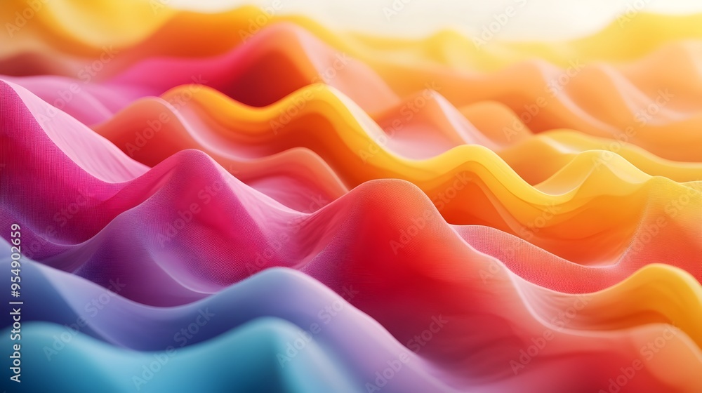 Poster captivating gradient digital artwork with seamless tertiary color transition