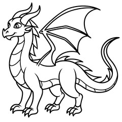 Fototapeta premium cartoon vector illustration of dragon