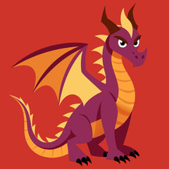Fototapeta premium cartoon vector illustration of dragon