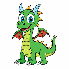 Fototapeta premium cartoon vector illustration of dragon