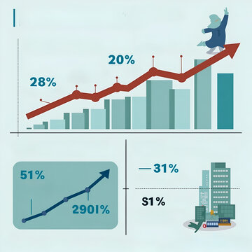 Gr&aacute;fico de estad&iacute;sticas de empresa de construcci&oacute;n de edificios