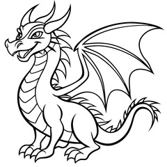 Fototapeta premium cartoon vector illustration of dragon