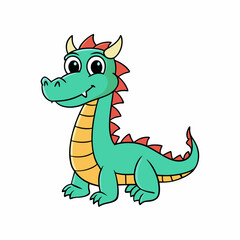 cartoon vector illustration of dragon