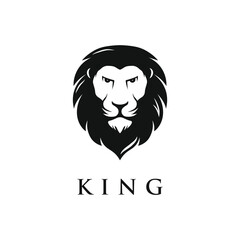 Lion head template Logo design with creative vector illustration editing.