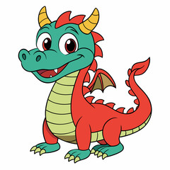 Fototapeta premium cartoon vector illustration of dragon