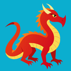 cartoon vector illustration of dragon