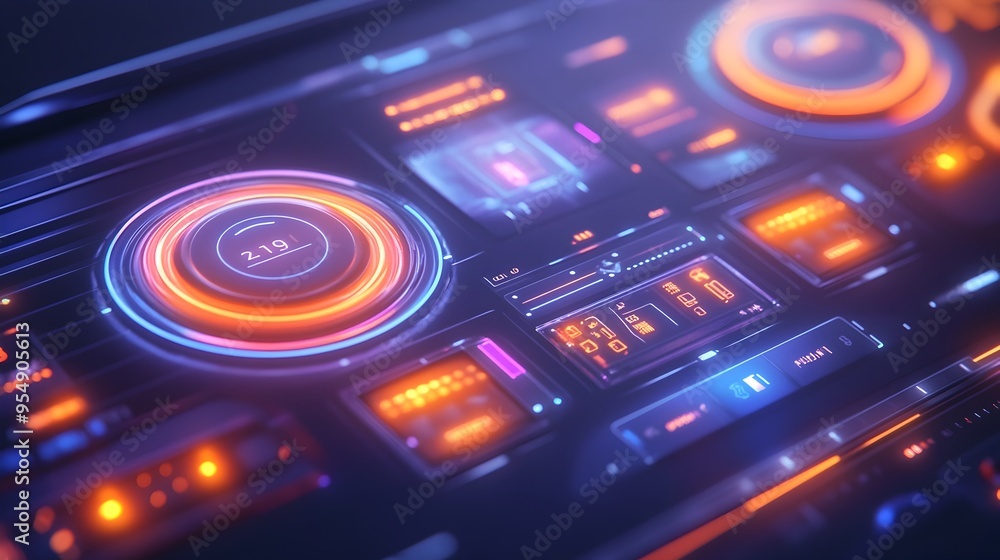Poster minimalist digital interface design with tertiary color palette for intuitive uiux