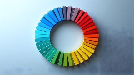 Obraz premium Minimalist Color Wheel with Clean Sleek Segments and Clear Labels