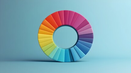 Fototapeta premium Minimalist Flat Design Color Wheel with Clean Segments and Distinct Labeling