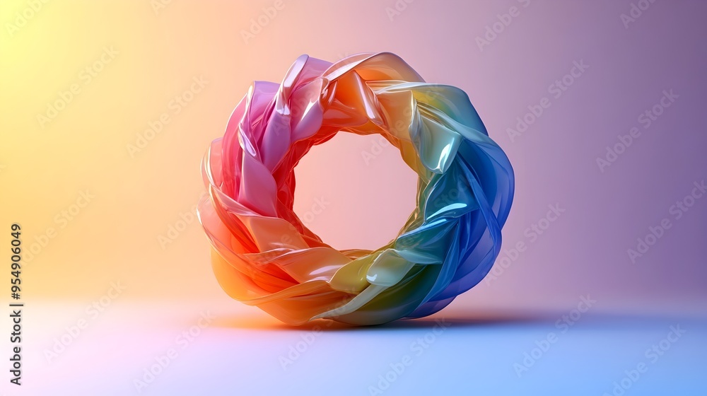 Poster overlapping color wheel circles blending into elegant modern design
