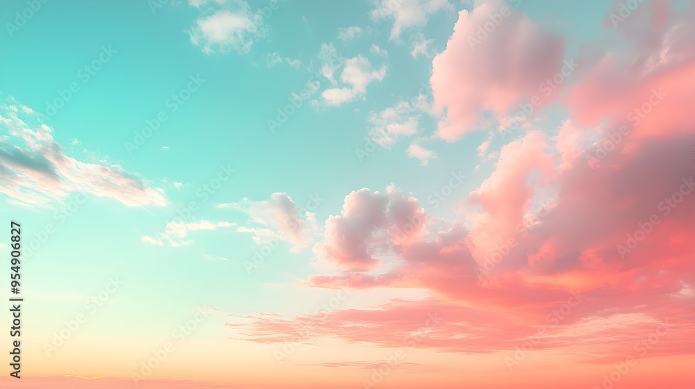 Poster smooth color gradient transitioning across soft pastel tones in calming minimalist composition