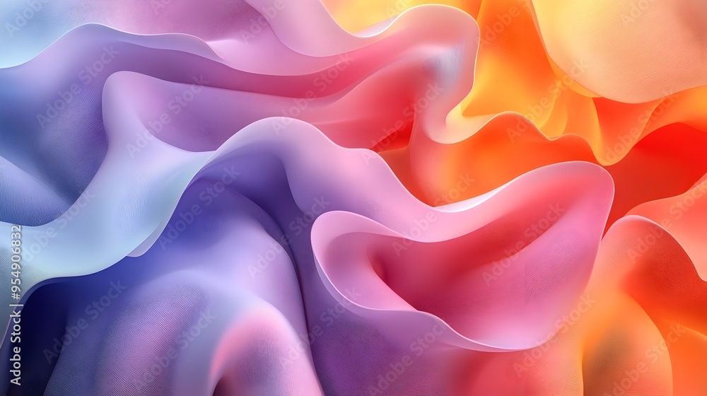 Poster smooth gradient transitions in a vibrant digital art composition