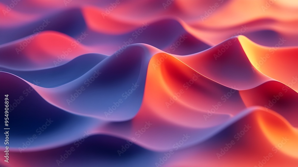 Poster smooth tertiary color gradient transitioning 3d digital artwork for modern seamless backgrounds and 