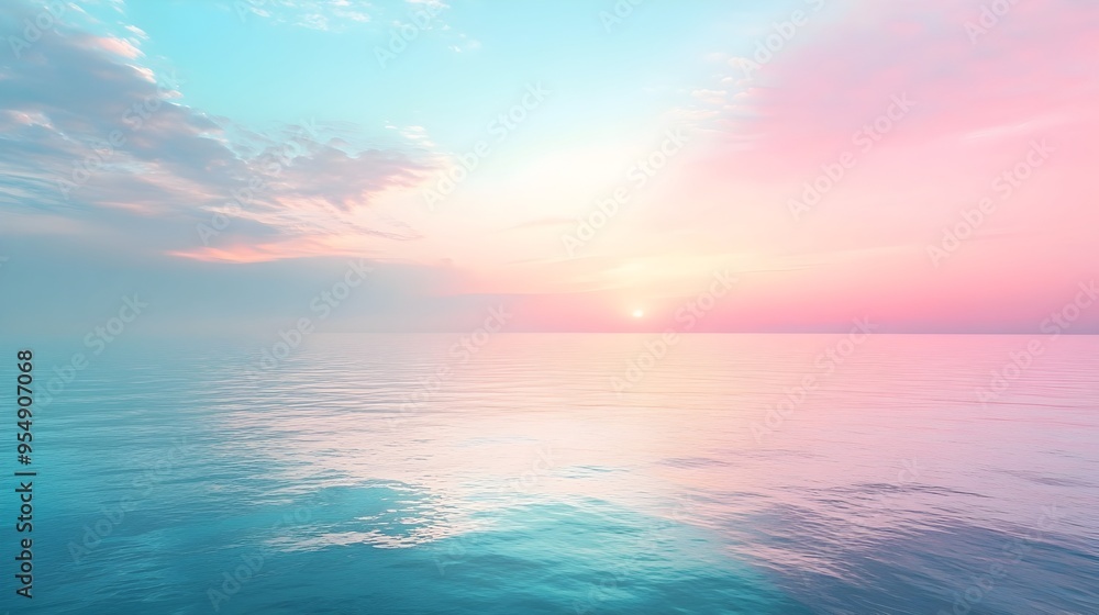 Poster soft pastel gradient transitioning seamlessly across minimalist digital art frame