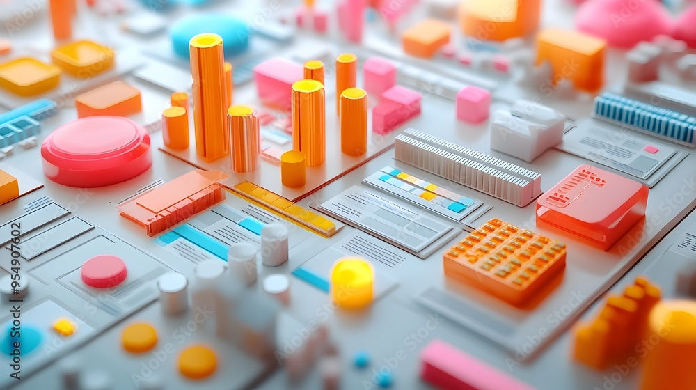 Poster stylish tertiary color infographic design for clear data visualization