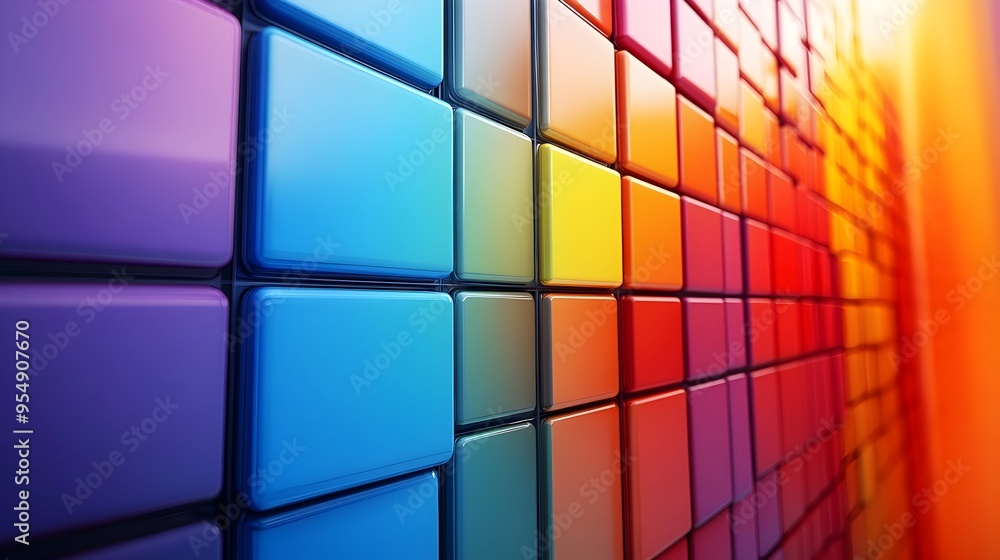 Aufkleber tertiary color grid poster design with modern structured layout