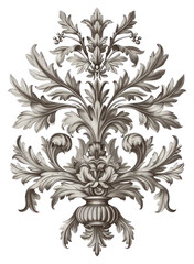 PNG Elegant vintage floral ornament illustration