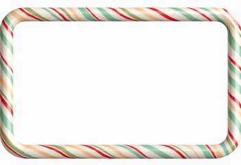 Holiday Candy Cane Frame, Isolated Graphic Element 