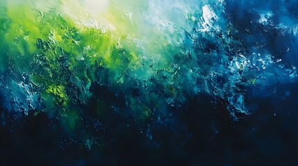 Fototapeta premium Vibrant Harmony of Green and Blue in a Serene Natural Landscape