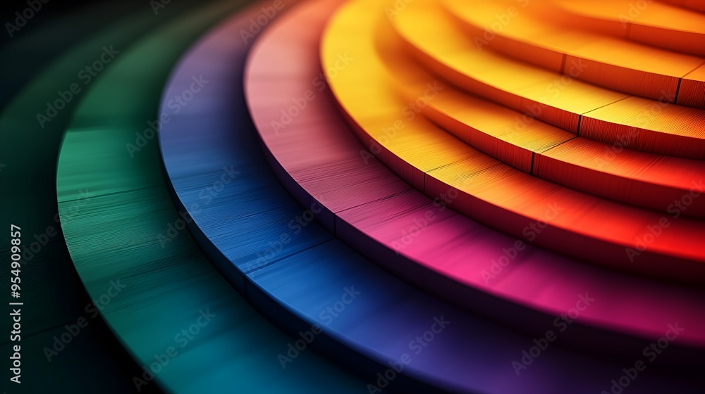Poster vibrant secondary color wheel with smooth gradient transition