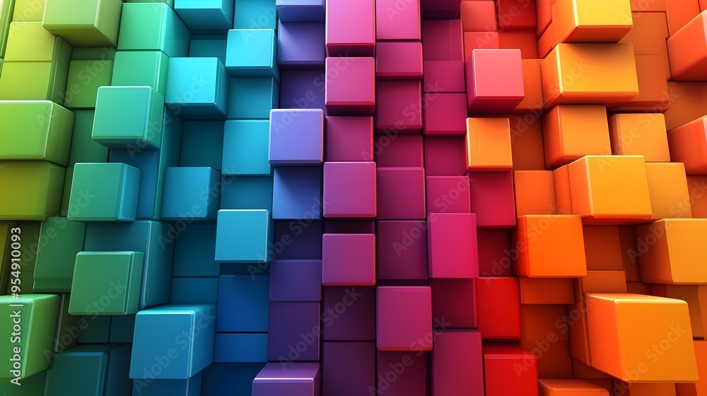 Poster vibrant tertiary color block design in balanced composition