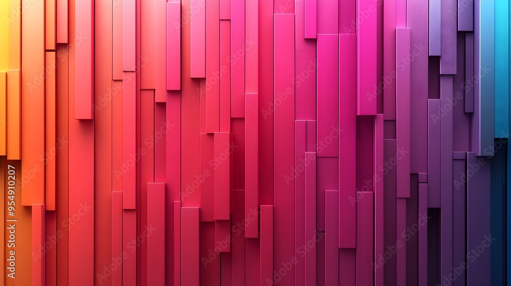 Poster vibrant tertiary color gradient with smooth transitions in 3d digital render