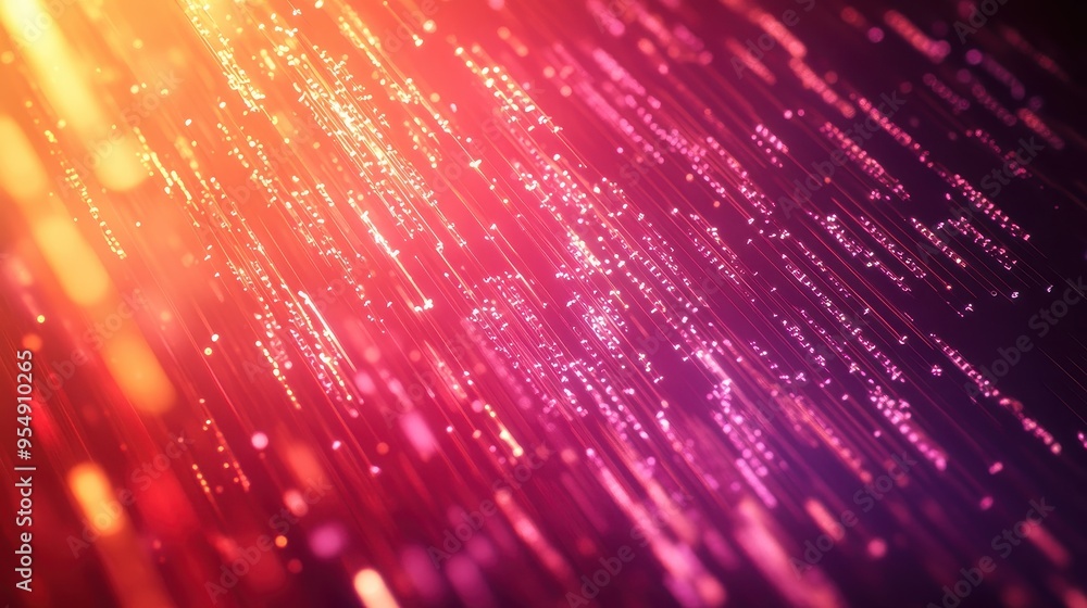 Aufkleber abstract background with red and orange lines of light and bokeh.