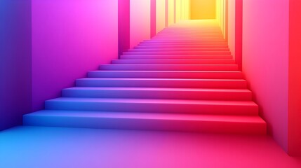 Vibrant Tertiary Color Gradients Blending Seamlessly in 3D Rendered Abstract Digital Art