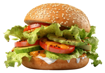 PNG Food hamburger vegetable condiment.