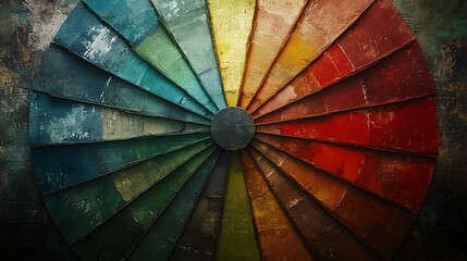 Vintage Inspired Muted Color Wheel with Hand Drawn Labeling