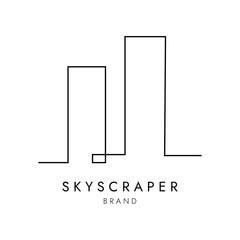 Construction building skyscraper real estate logo vector illustration